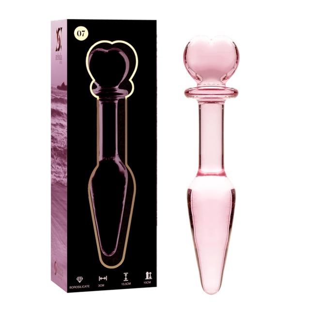 Nebula Series by Ibiza - Modell 7 Analplug Borosilikatglas Rosa 13.5 cm-x-3 cm