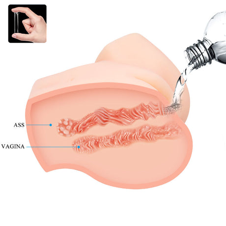 Masturbator Realistische Vagina- und Anus-Doppelvibration.5