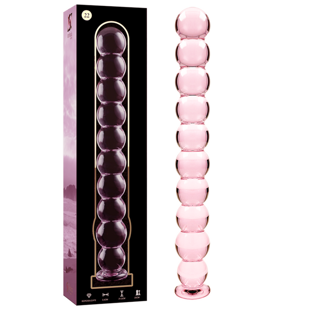 Nebula Series by Ibiza - Modell 22 Dildo Borosilikatglas Rosa 21.5 cm-x-2.5 cm