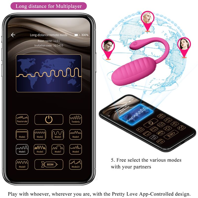 Pretty Love - Catalina Pink Wiederaufladbares Vibrierendes Ei App