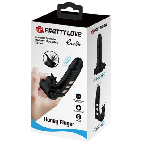 Pretty Love - Corbin Schwarze Vibrator-Fingerabdeckung