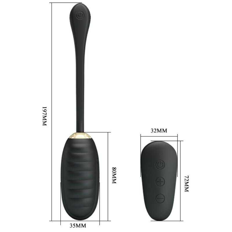 Pretty Love - Doreen Luxury Wiederaufladbares Vibrierendes Ei Schwarz mit Fernbedienung