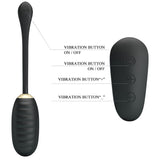Pretty Love - Doreen Luxury Wiederaufladbares Vibrierendes Ei Schwarz mit Fernbedienung