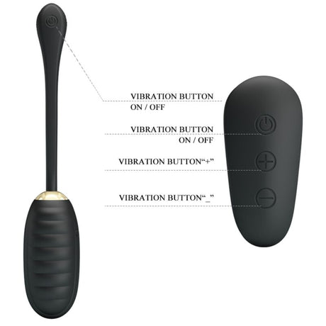 Vibrator Doreen Luxury Wiederaufladbares Vibrierendes Ei Schwarz mit Fernbedienung.9