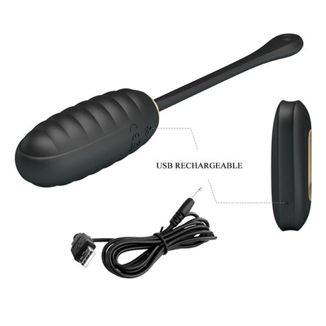 Vibrator Doreen Luxury Wiederaufladbares Vibrierendes Ei Schwarz mit Fernbedienung.8