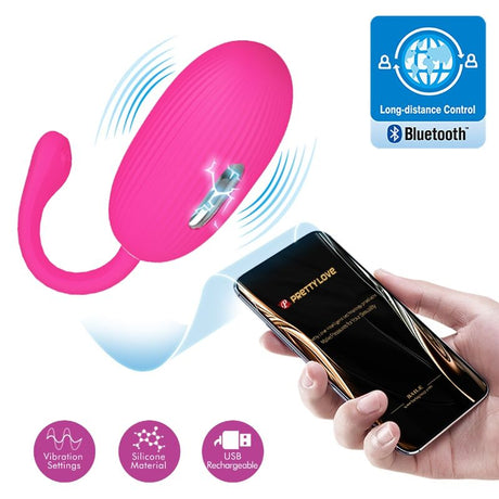 Vibrator Doreen Wiederaufladbares Vibrierendes Ei Magenta mit Fernbedienung Rosa.5