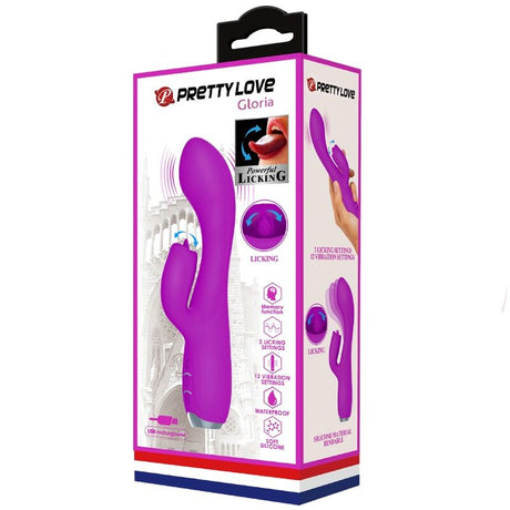 Pretty Love - Gloria Wiederaufladbarer Kaninchenvibrator, Wasserdicht, Lila