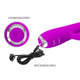 Pretty Love - Gloria Wiederaufladbarer Kaninchenvibrator, Wasserdicht, Lila