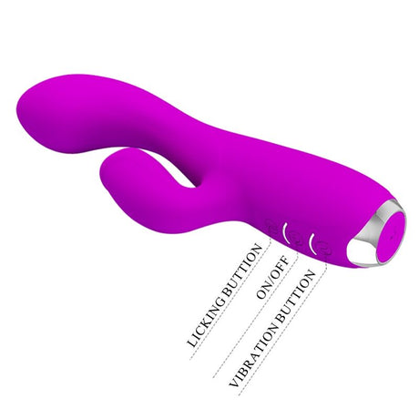 Pretty Love - Gloria Wiederaufladbarer Kaninchenvibrator, Wasserdicht, Lila