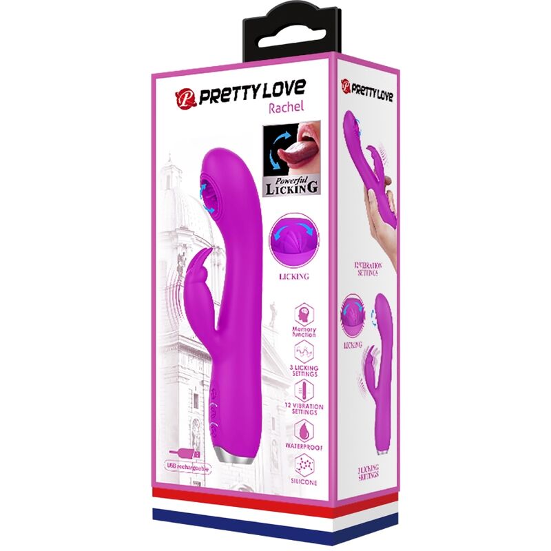 Pretty Love - Rachel Wiederaufladbarer Vibrator mit Lila Saugnapf