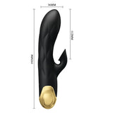 Pretty Love - Schwarzer Wiederaufladbarer, Vergoldeter Luxusvibrator