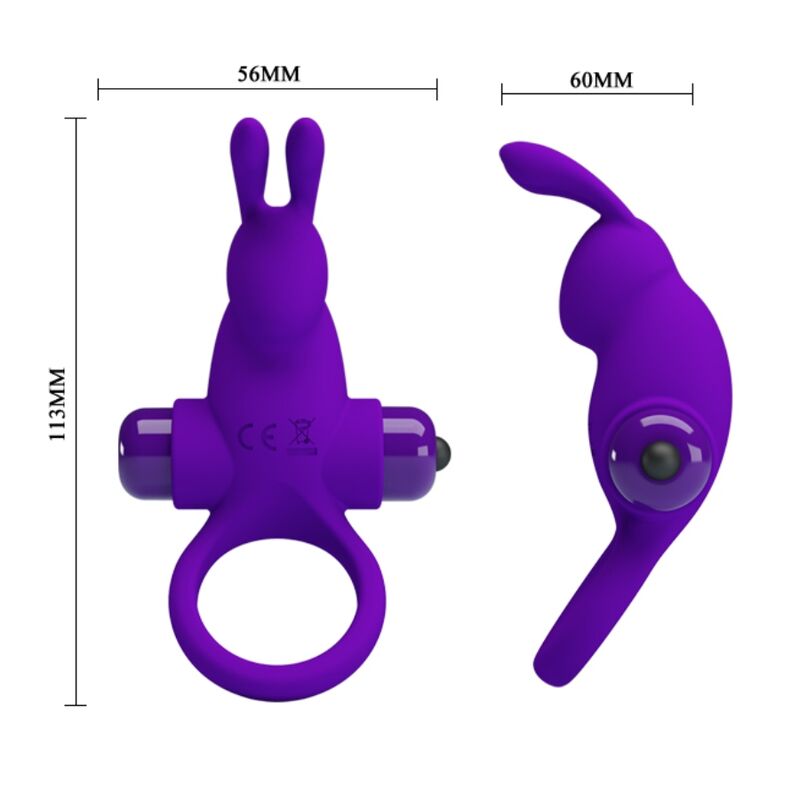 Pretty Love - Vibratorring I Kaninchen für Lila Penis