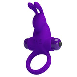 Pretty Love - Vibratorring I Kaninchen für Lila Penis
