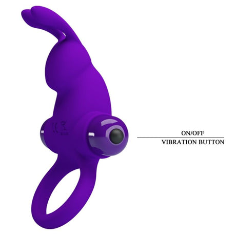 Pretty Love - Vibratorring I Kaninchen für Lila Penis
