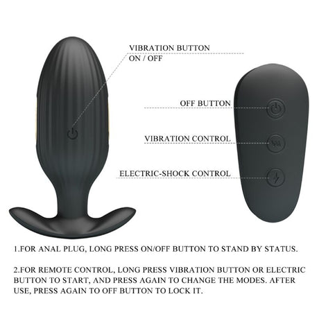 Pretty Love - Kelly Plug Anal Wiederaufladbarer Vibrator Schwarz