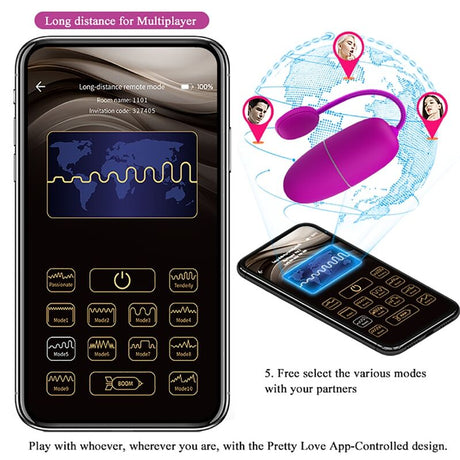 Vibrator Vibrierendes Ei der Nymphe App-Gesteuert Lila.14
