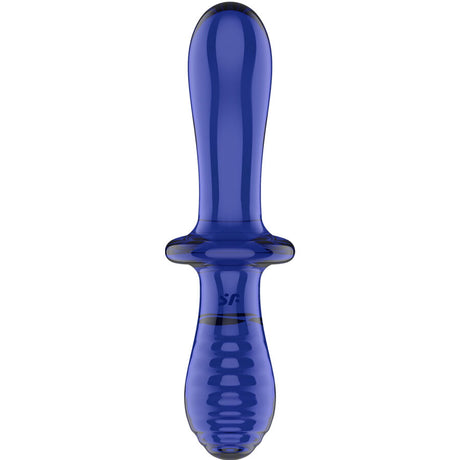 Glasdildo Doppel Kristall Blau.3