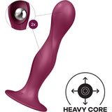 Satisfyer - Double Ball-R Silikondildo Granat