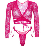 Leg Avenue - Top Crop Spitze mit Tanga