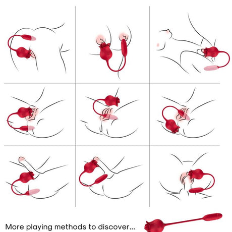 Armony - Roselip Leckt Vibrierenden Clit und Vibrator Rot