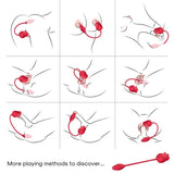 Armony - Rosa 2-in-1-Saugstimulator & Vibrator 10 Modi mit Rotem Schwanz