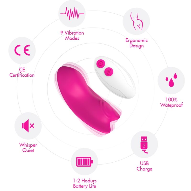 Armony - Butterfly Tragbares Höschen Vibrator Fernbedienung Rosa