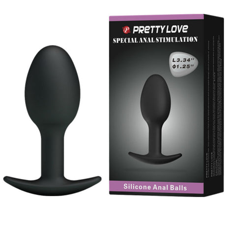 Pretty Love - Silikon Analplug 6.5 cm Schwarz