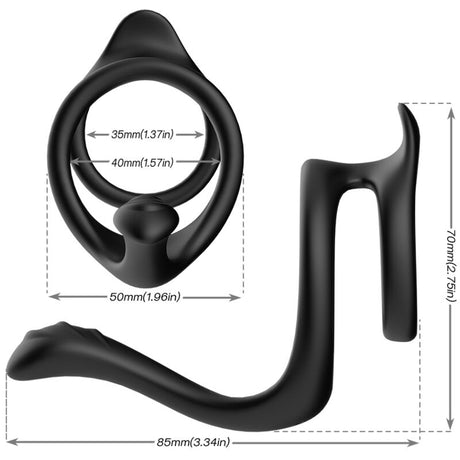 Armony - Tail Doppelter Analring Schwarz