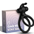 Rabbit-Vibratorring Traveller Doppel für Paare Schwarz