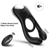 Armony - Veyron Doppel-Vibrator-Ringspielzeug für Paare mit Fernbedienung Schwarz
