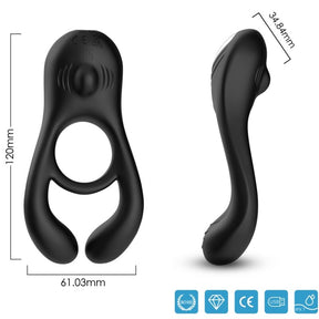 Armony - Veyron Doppelvibrator-Ringspielzeug für Paare Schwarz