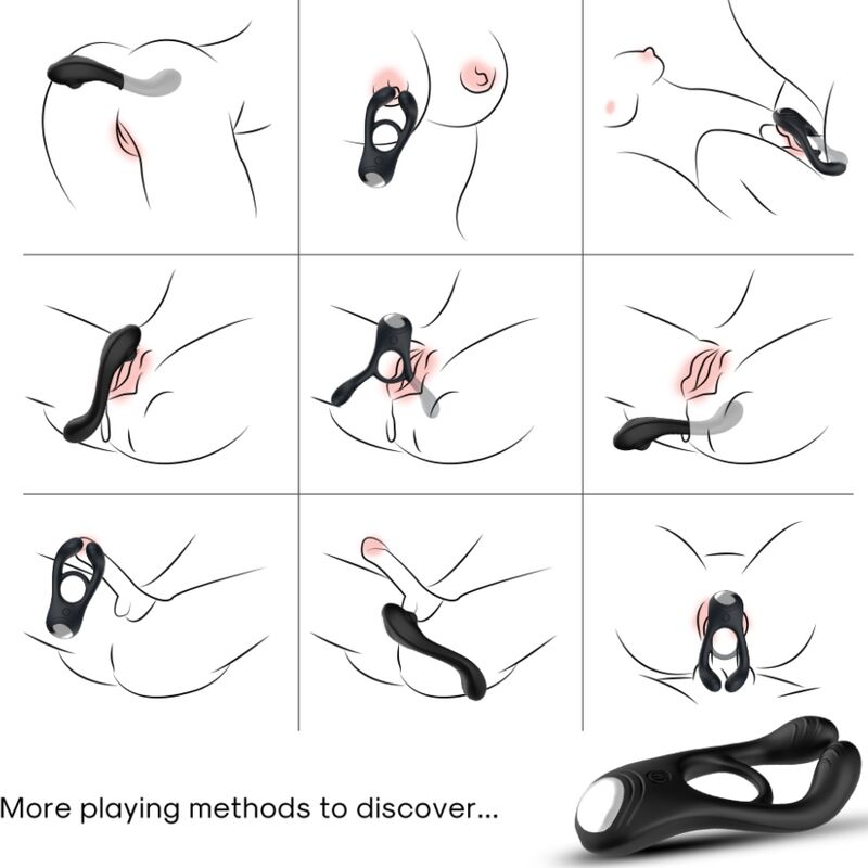 Armony - Veyron Doppelvibrator-Ringspielzeug für Paare Schwarz