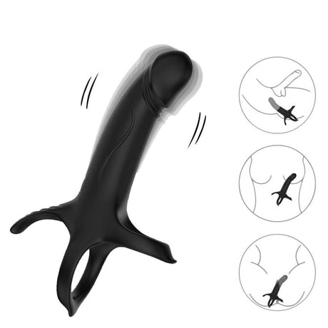 Armony - Dildo mit Ring & Vibrator Fernbedienung Schwarz