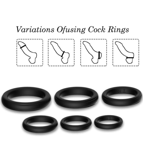 Sextoy Sicherungsringe Silikon Schwarz.2