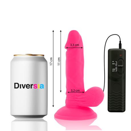 Diversia - Flexibler Vibrierender Dildo Rosa 17 cm-x-3.3 cm