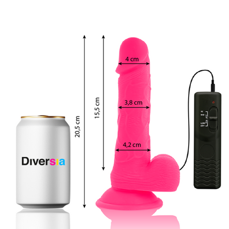 Diversia - Flexibler Vibrierender Dildo Rosa 20.5 cm-x-4.2 cm