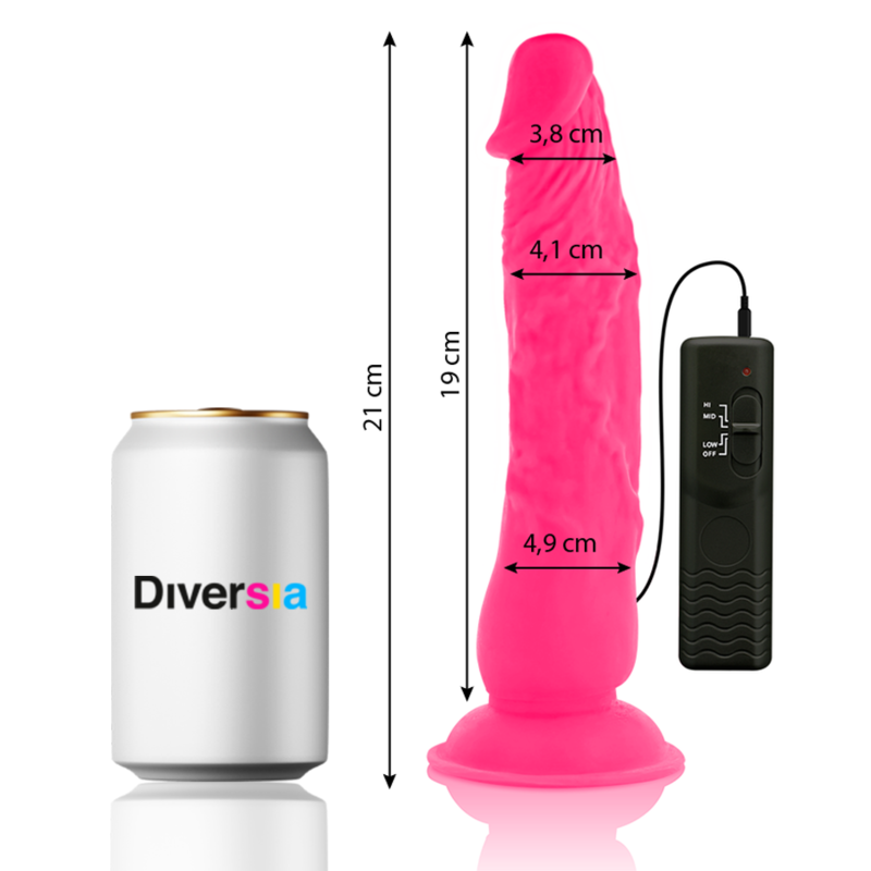 Diversia - Flexibler Vibrierender Dildo Rosa 21 cm-x-4.9 cm