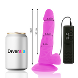 Diversia - Flexibler Vibrierender Dildo Lila 18 cm-x-4 cm