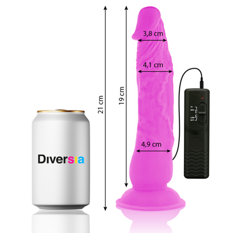 Diversia - Flexibler Vibrierender Dildo Lila 21 cm-x-4.9 cm