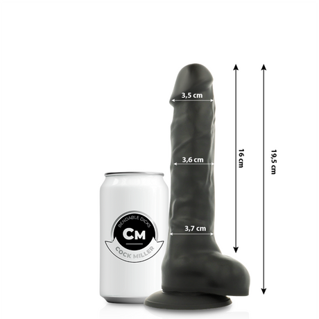 Realistischer Dildo Realistisches Silikon Dichte Artikulierbar Schwarz 19,5 cm.1