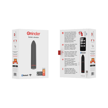 Oninder - Berlin Bullet Vibrator Schwarz 9 Modi 8,5 x 2 cm - Kostenlose App