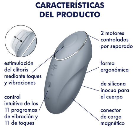 Satisfyer - Tap & Climax 1 Auflegvibrator Grau