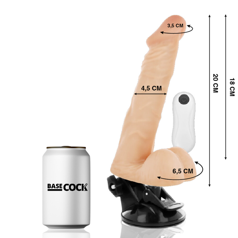 Basecock - Artikulierbarer Vibrator Natürlich Fernbedienung 20 cm-x-4.5 cm