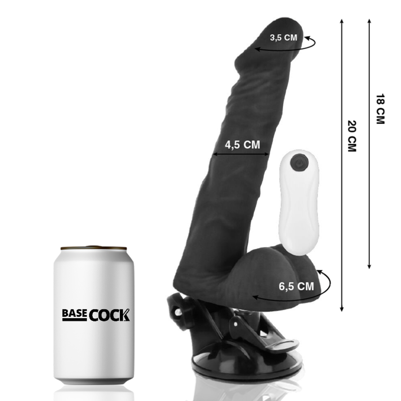Basecock - Artikulierbarer Vibrator mit Fernbedienung Schwarz 20 cm-x-4.5 cm