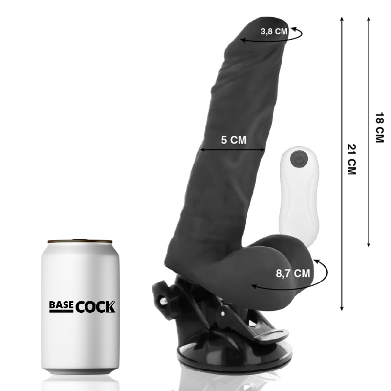 Basecock - Artikulierbarer Vibrator mit Fernbedienung Schwarz 21 cm-x-5 cm