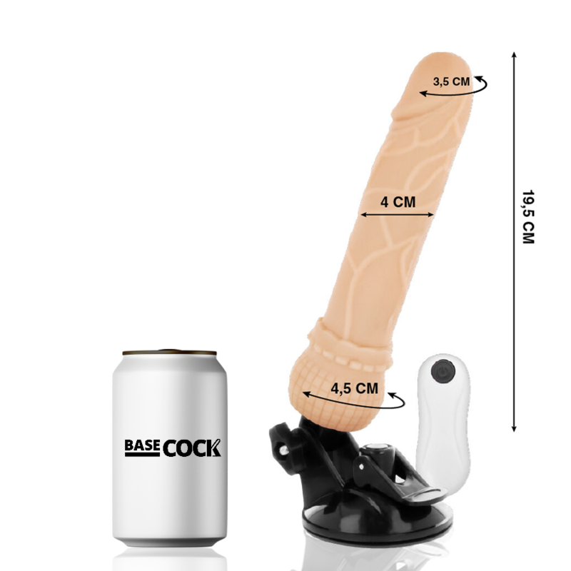 Basecock - Realistischer Natürlicher Fernbedienungsvibrator 19.5 cm-x-4 cm