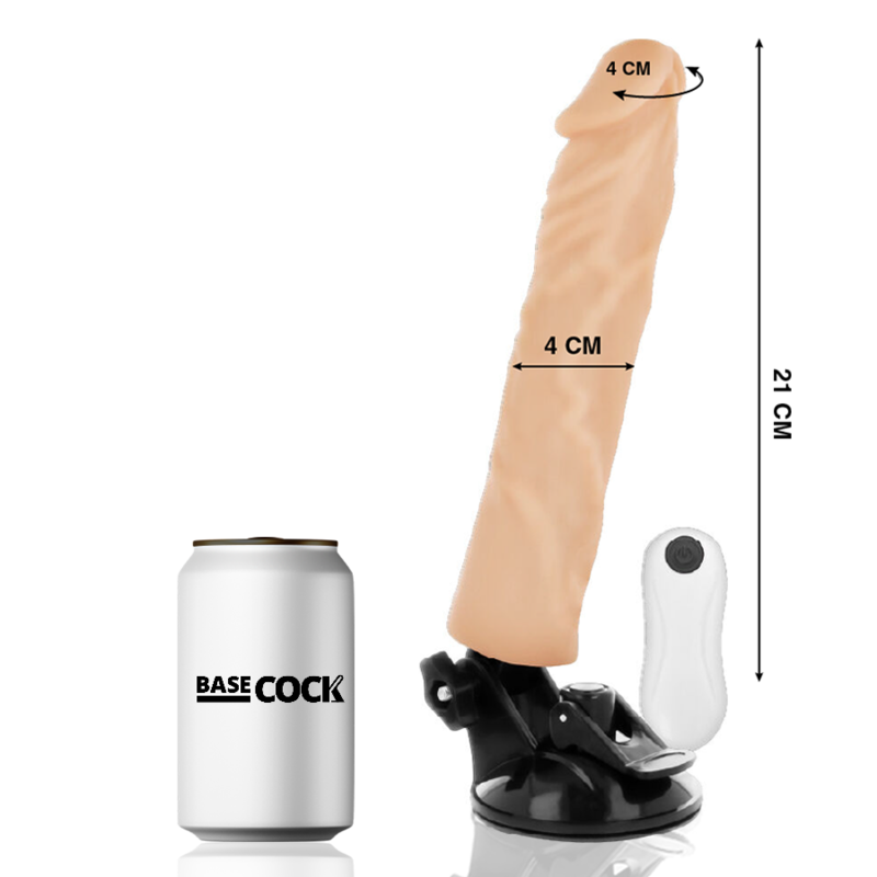 Basecock - Realistischer Vibrator mit Fernbedienung Naturweiss 21 cm-x-4 cm