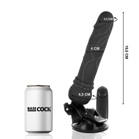 Basecock - Realistischer Vibrator mit Fernbedienung Schwarz 19.5 cm-x-4 cm