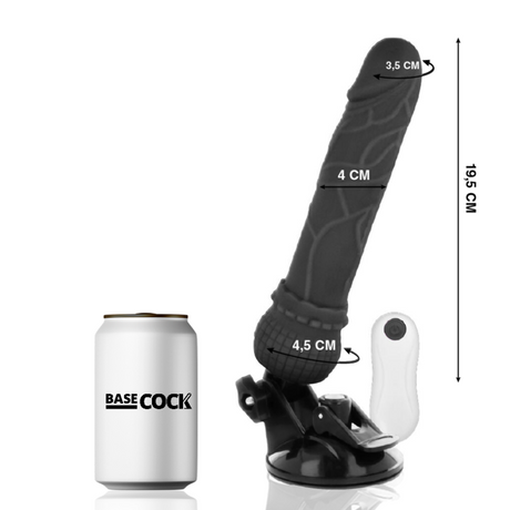 Basecock - Realistischer Vibrator mit Fernbedienung Schwarz 19.5 cm-x-4 cm