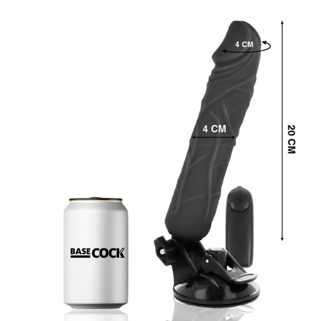 Basecock - Realistischer Vibrator mit Fernbedienung Schwarz 20 cm-x-4 cm